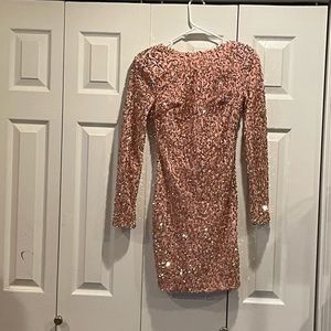 Pink Sequin Mini Dress